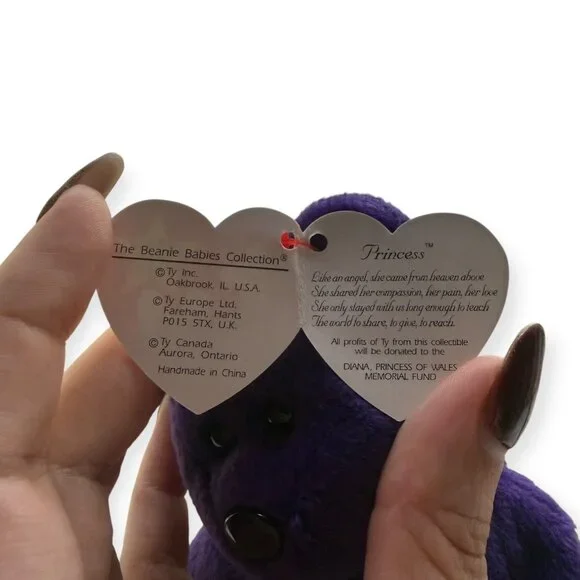 Princess Diana Beanie Baby | Ty Princess Bear 1997 PE Pellets |Collectible Plush - Picture 9 of 12